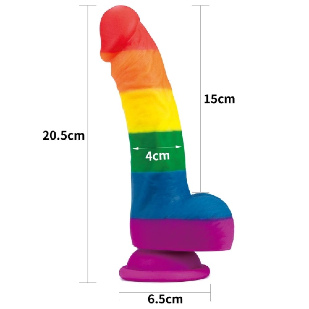 Prider 20.5 Cm Testisli Dildo Vantuzlu Yapay Penis