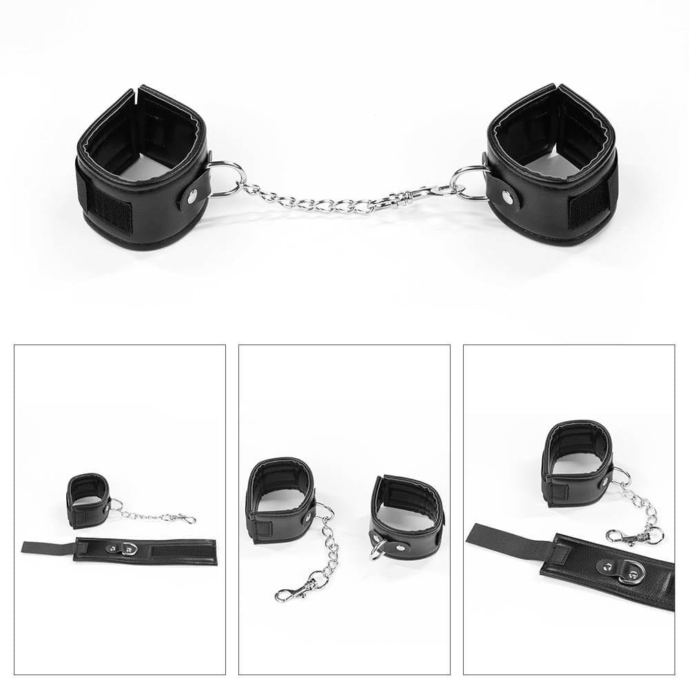 Püskül Göz Bandı Ağız Topu Ve Kelepçeli 4 Parça BDSM Set 