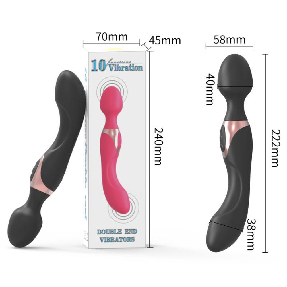 Rain Çift Taraflı Kullanılabilen 2 Motorlu Şarjlı Double Vibratör Dildo