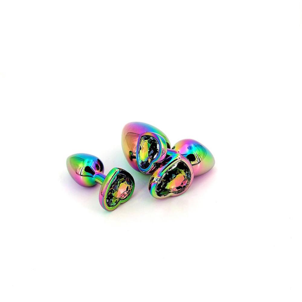 Rainbow Kalpli Müchever Taşlı Metal Anal Plug Butt Plug Büyük Boy