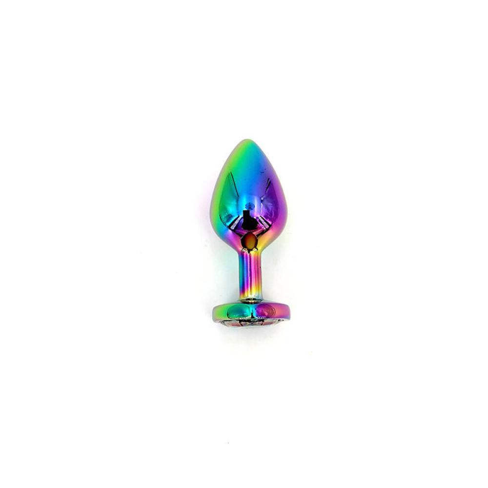 Rainbow Kalpli Müchever Taşlı Metal Anal Plug Butt Plug Küçük Boy