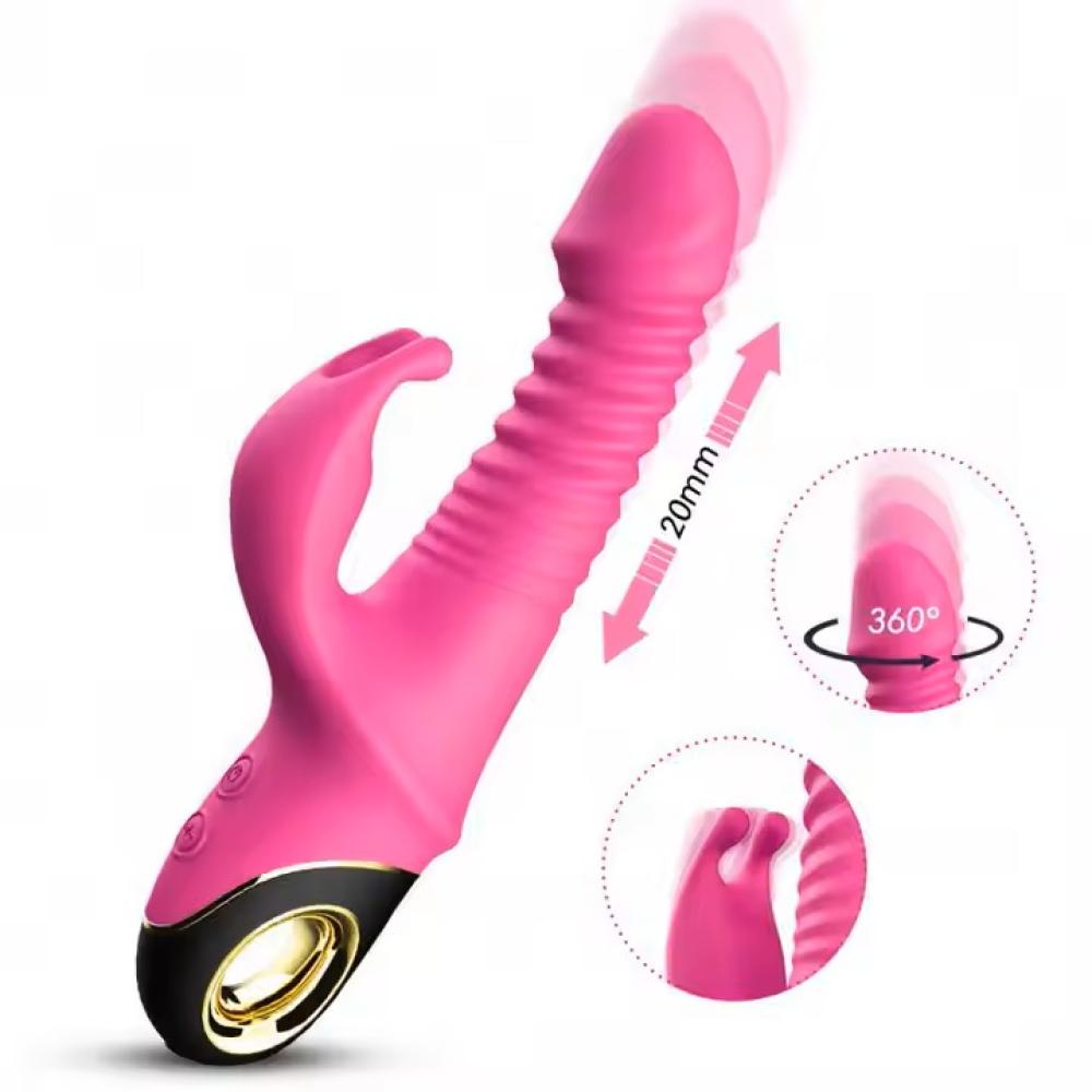 RainSolo İleri Geri Hareketli Titreşimli Klitoris Uyarıcı Şarjlı Vibratör Dildo