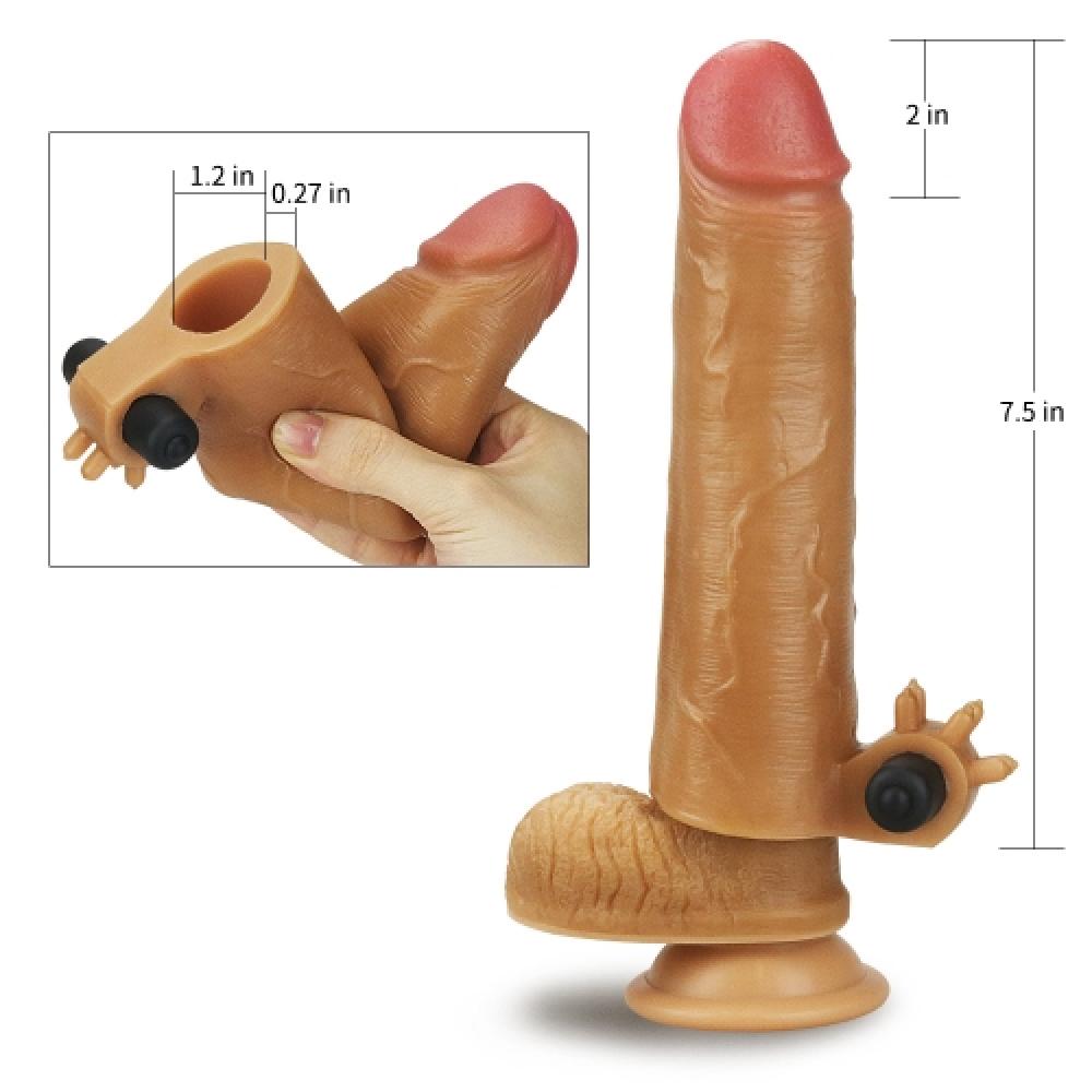 Revolutionary 5CM Uzatmalı Titreşimli Penis Kılıfı Koyu Ten
