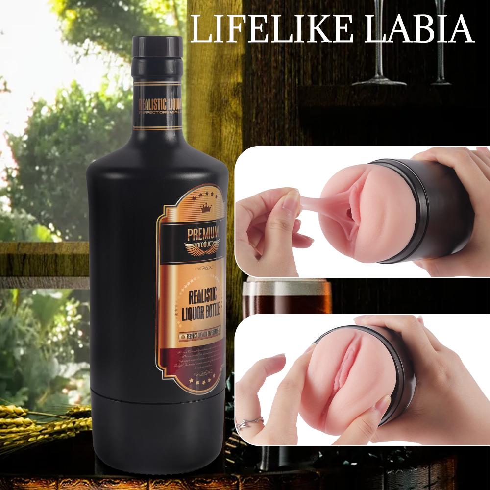 Shampagne Şişe Şeklinde Ultra Realistik Mastürbatör Yapay Vajina