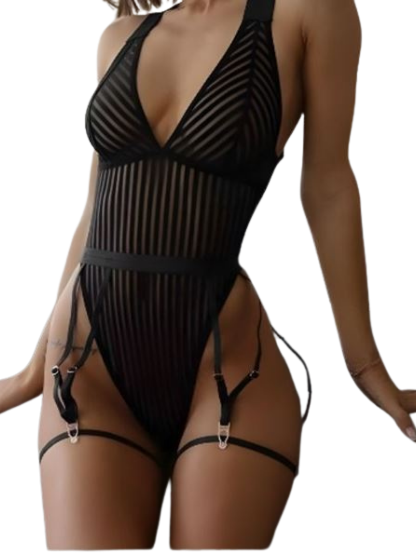 Siyah Jartiyerli Fantezi Body S-M 2020