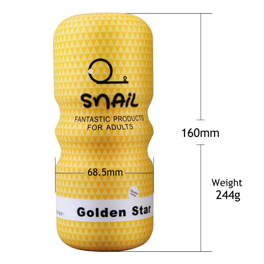 Snail Golden Star Realistik Cep Tipi Ağız Şekilli Oral Silikon Mastürbatör Pocket Pussy