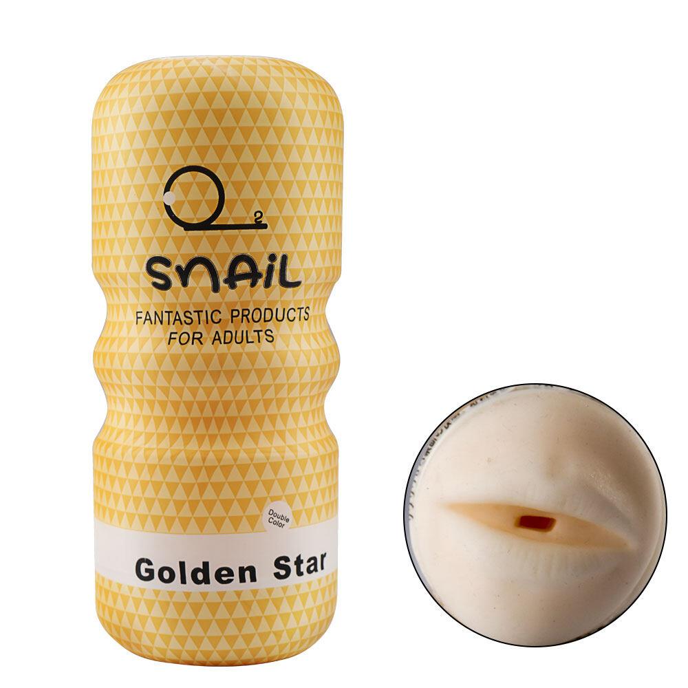Snail Golden Star Realistik Cep Tipi Ağız Şekilli Oral Silikon Mastürbatör Pocket Pussy