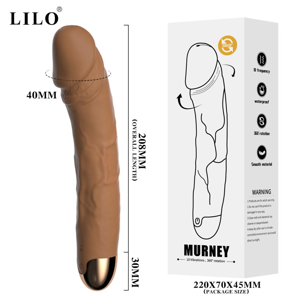 Tensy 360° Döner Başlı 10 Mod Titreşimli Şarjlı Vibratör Dildo