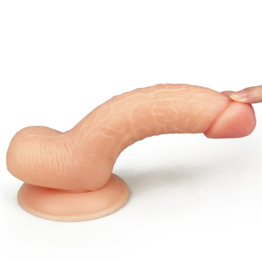 The Ultra Soft Dude 18 Cm Realistik Penis Büyük Testisli Vantuzlu Dildo