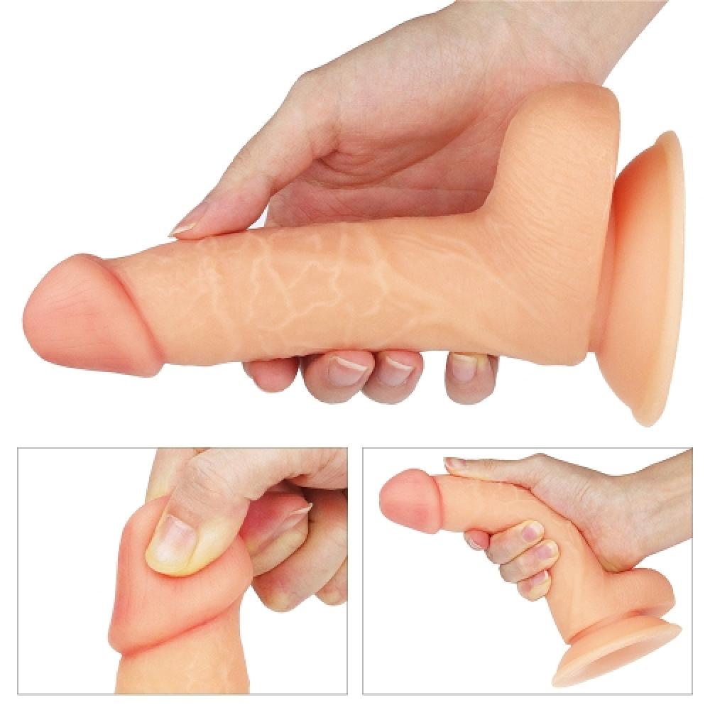 The Ultra Soft Dude 18 Cm Realistik Penis Büyük Testisli Vantuzlu Dildo