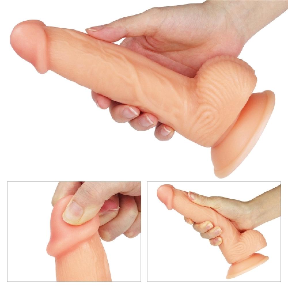 The Ultra Soft Dude 20 Cm Realistik Penis Büyük Testisli Vantuzlu Dildo