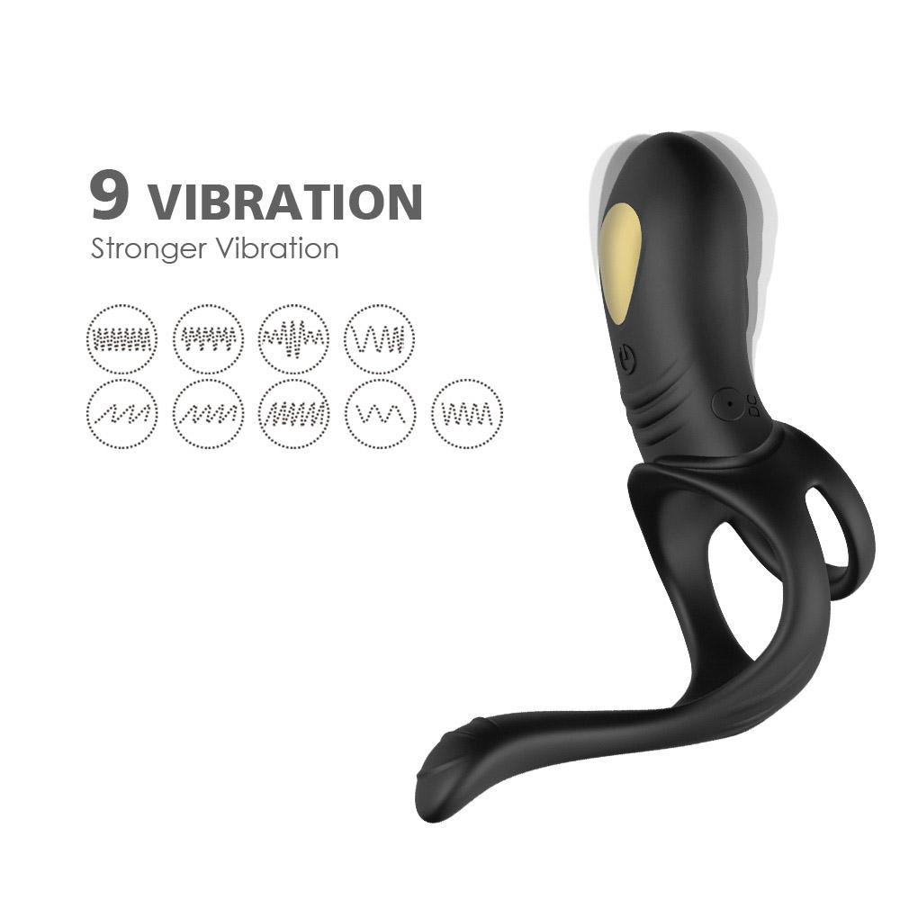 Titreşimli Prostat Uyarıcı Uzantılı Şarjlı Testis Ve Penis Halkası