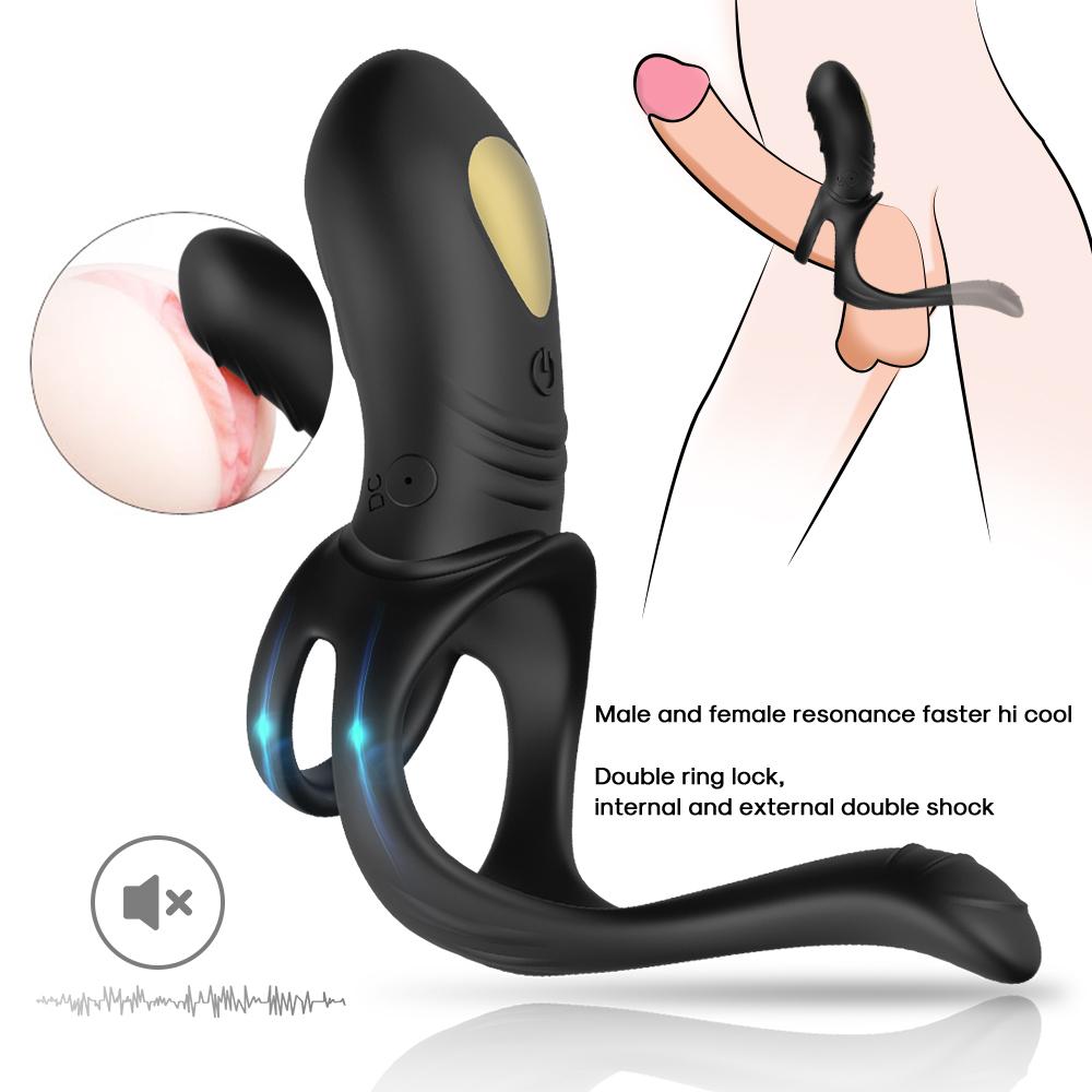 Titreşimli Prostat Uyarıcı Uzantılı Şarjlı Testis Ve Penis Halkası