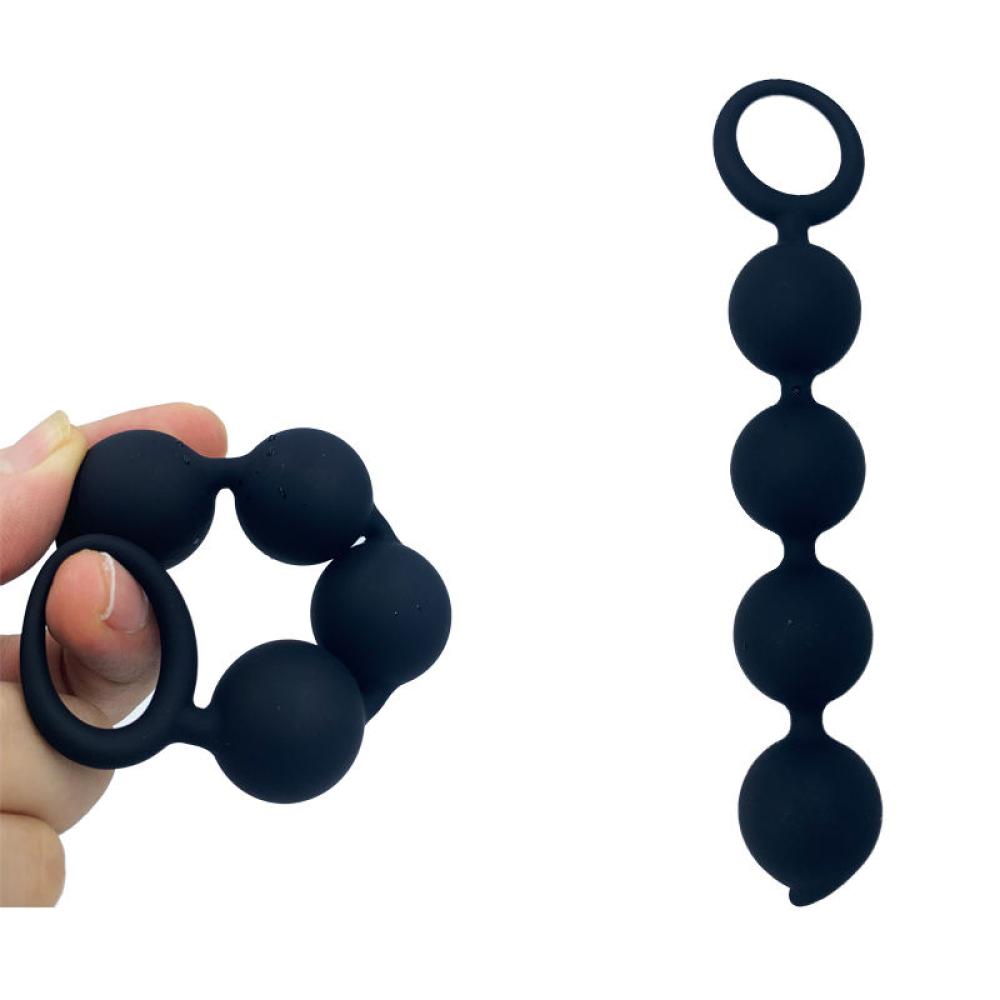 Tutma Halkalı 4 Boğumu Silion Anal Plug Butt Plug