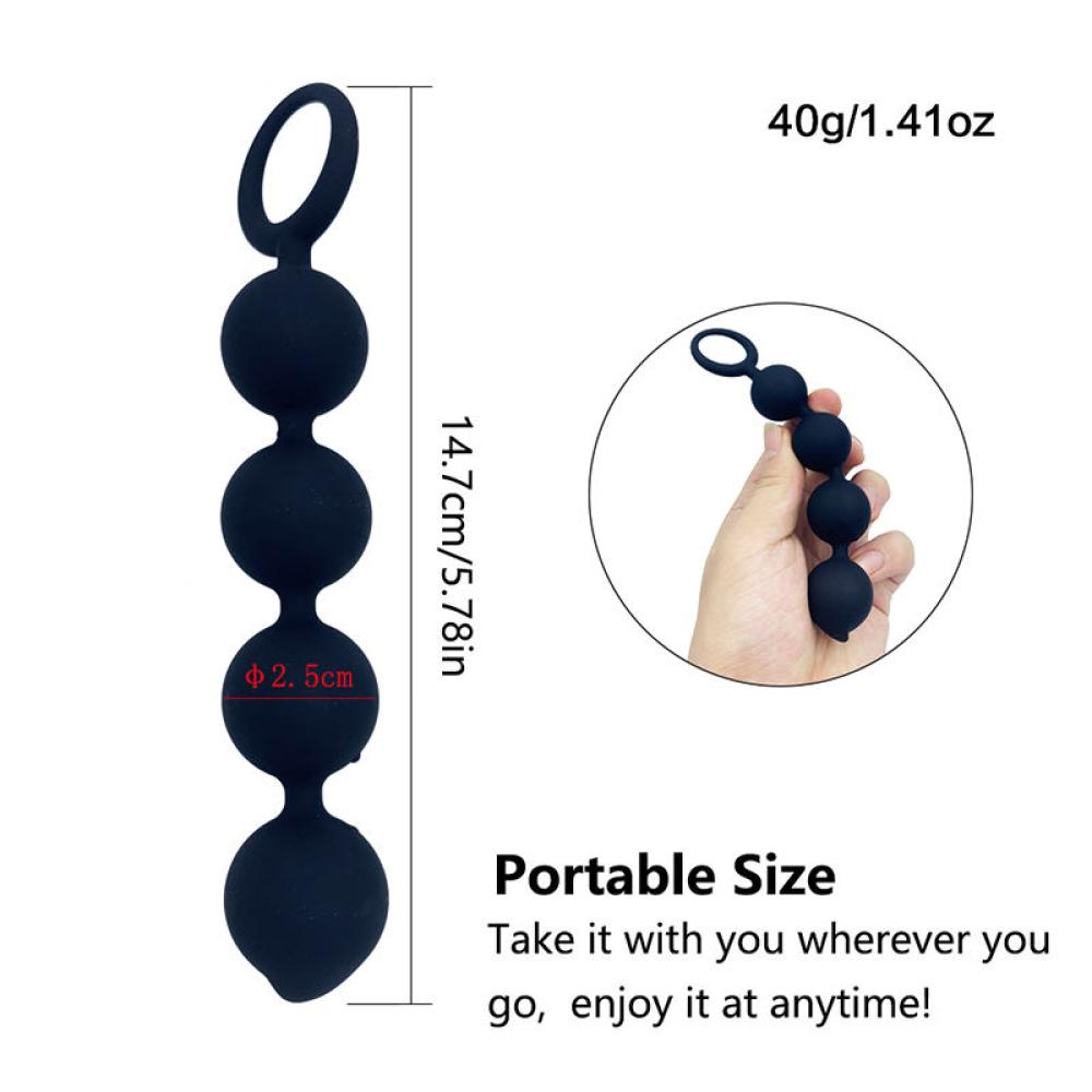 Tutma Halkalı 4 Boğumu Silion Anal Plug Butt Plug