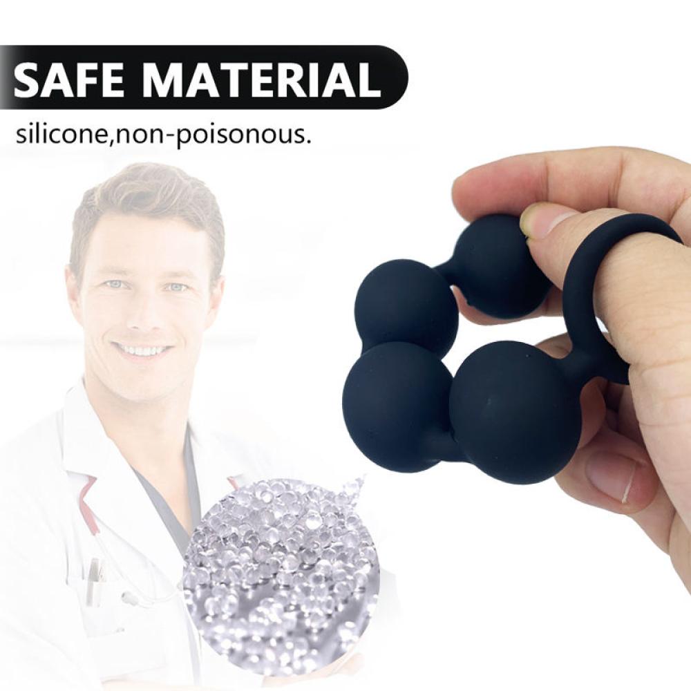 Tutma Halkalı 4 Boğumu Silion Anal Plug Butt Plug
