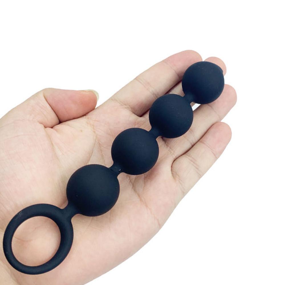 Tutma Halkalı 4 Boğumu Silion Anal Plug Butt Plug