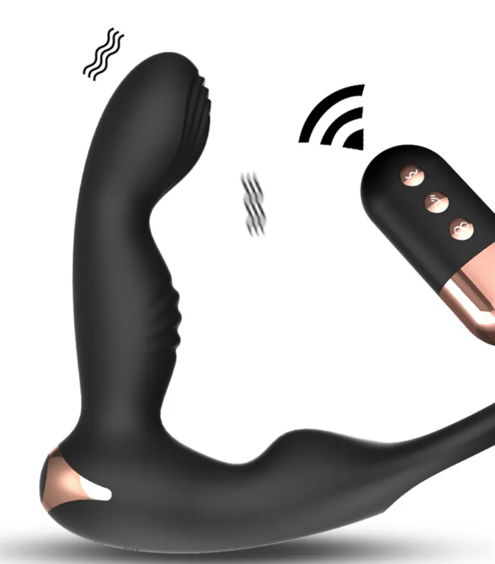 Uzaktan Kumandalı Çift Motorlu Prostat Vuruşlu Penis Halkası Prostat Masaj Aleti